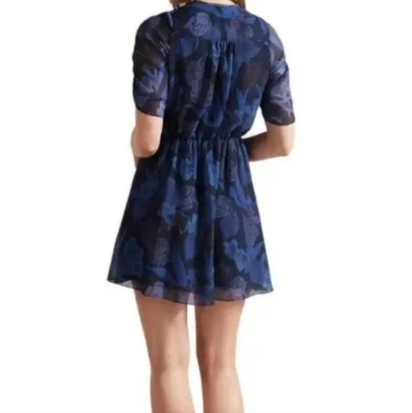 Ted Baker Juleah Floral Ruched Sleeve Detail Mini Dress 1 TB (4 US) $295 - Picture 3 of 13